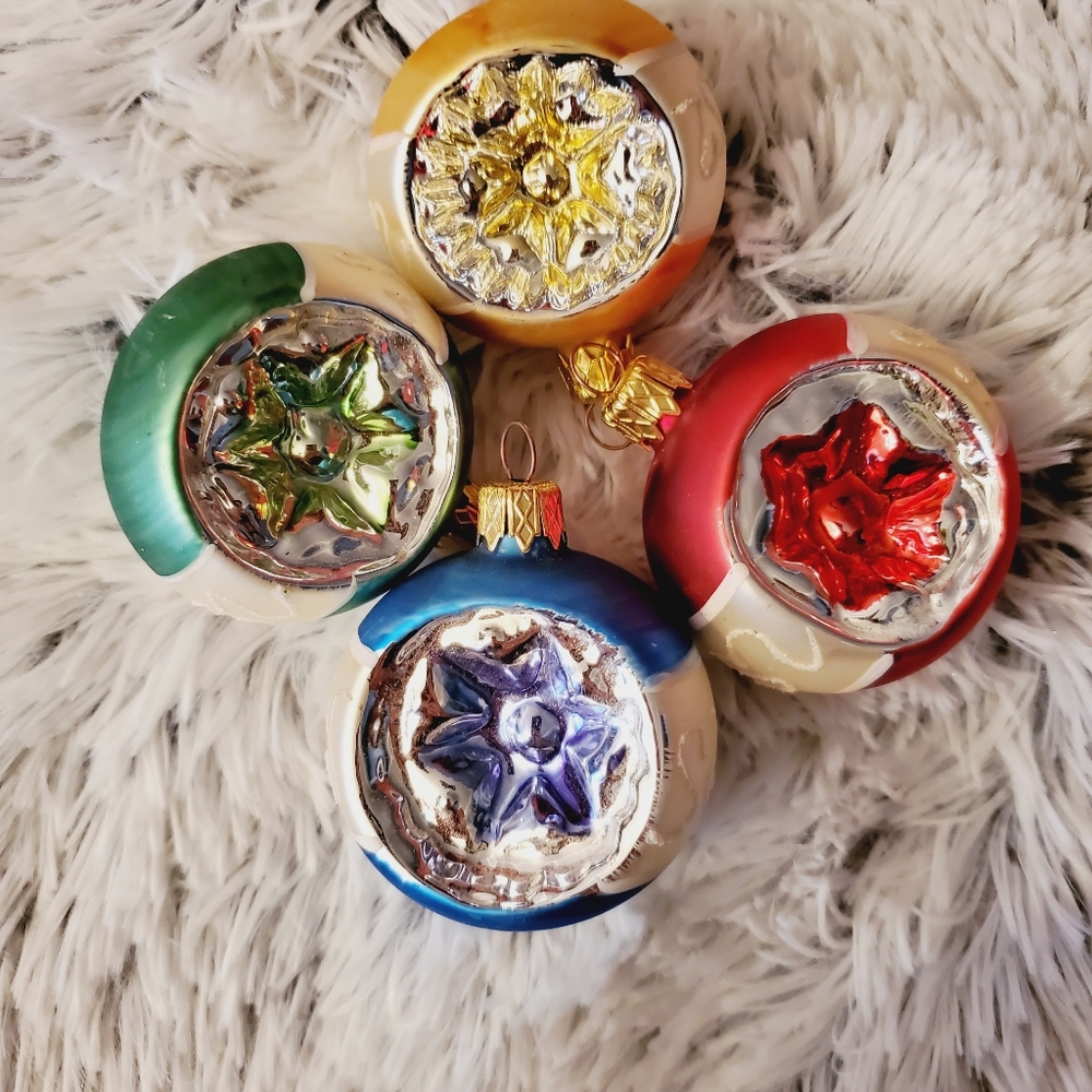 Vintage Retro Mercury set of 4 ornaments